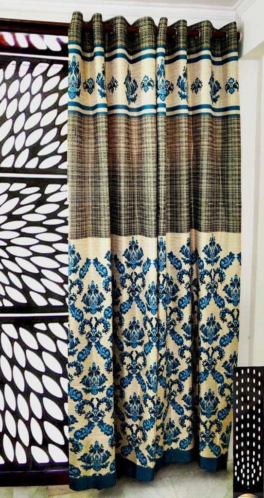Omkar by R3 Inc. Thick Jacquard Blackout 9 feet Door Eyelet Curtain I Block Sunlight I Room Darkening, Wrinkle Free, Noise Reduction, Fade Resistant, Balance Temperature Set of 2 Curtains view 2