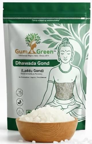 Gum & Green Dhawada Gond (Anogeissus Latifolia Gum) | Rare Ayurvedic Resin for Immunity & Recovery | 100% Pure & Edible | Ideal for Gond Laddu & Postpartum Recovery | FSSAI Certified | Since 1974 |250g