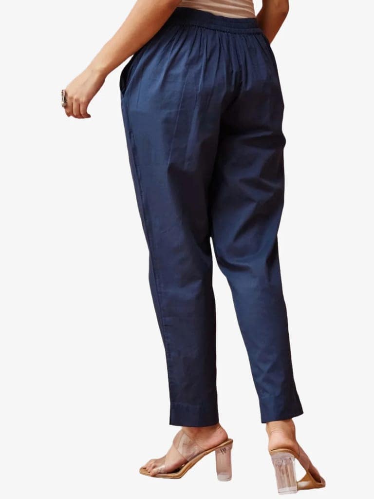 Women's Solid Cotton Trousers view 2