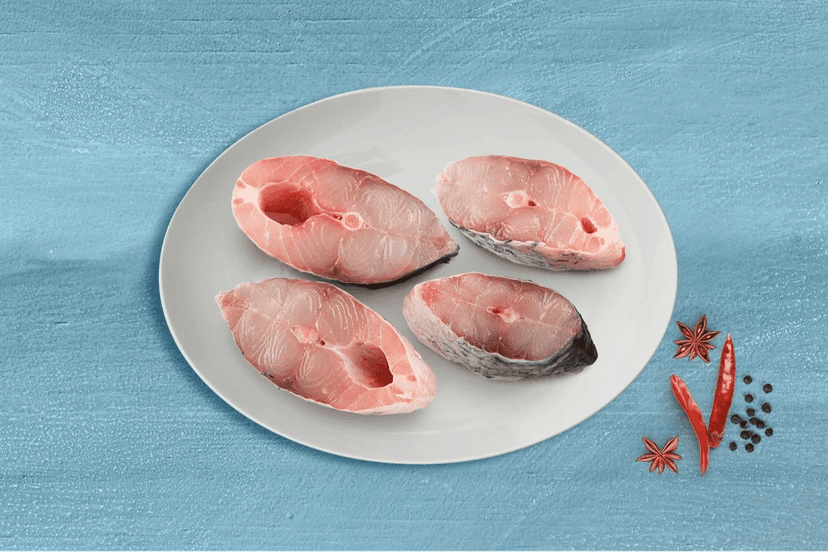 Rohu / Rui - Steaks/Slices/Round cut Headless (480g to 500g Pack)
