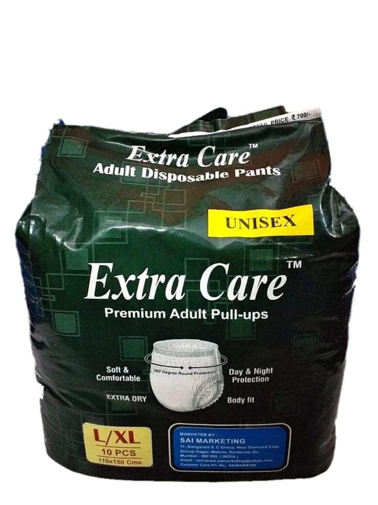 Extra Care Unisex Adult Disposable Diaper (Pack of 10, Size: 130x170 CMS) | Leakage Protection, Unisex Odour Control, Rush-Free Adult Pull Ups Diaper Pants view 2