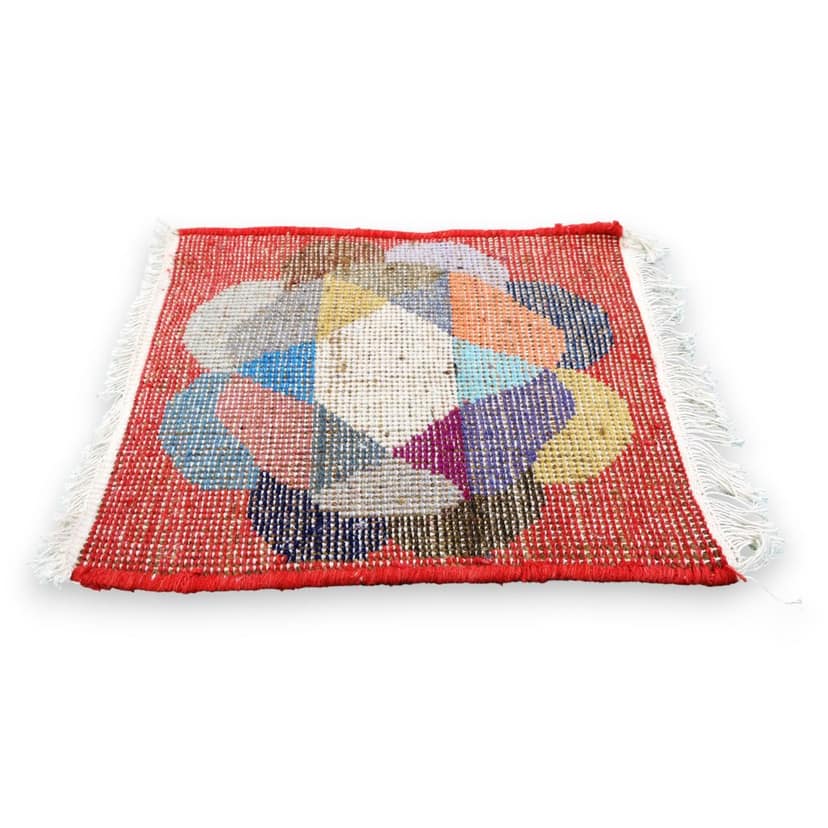 Eluru-Premium Handcrafted Multicolor Shaggy Rug | Soft Designer Floor Mat with Tassels | Anti-Slip Decorative Carpet for Living Room, Bedroom & Entrance view 2