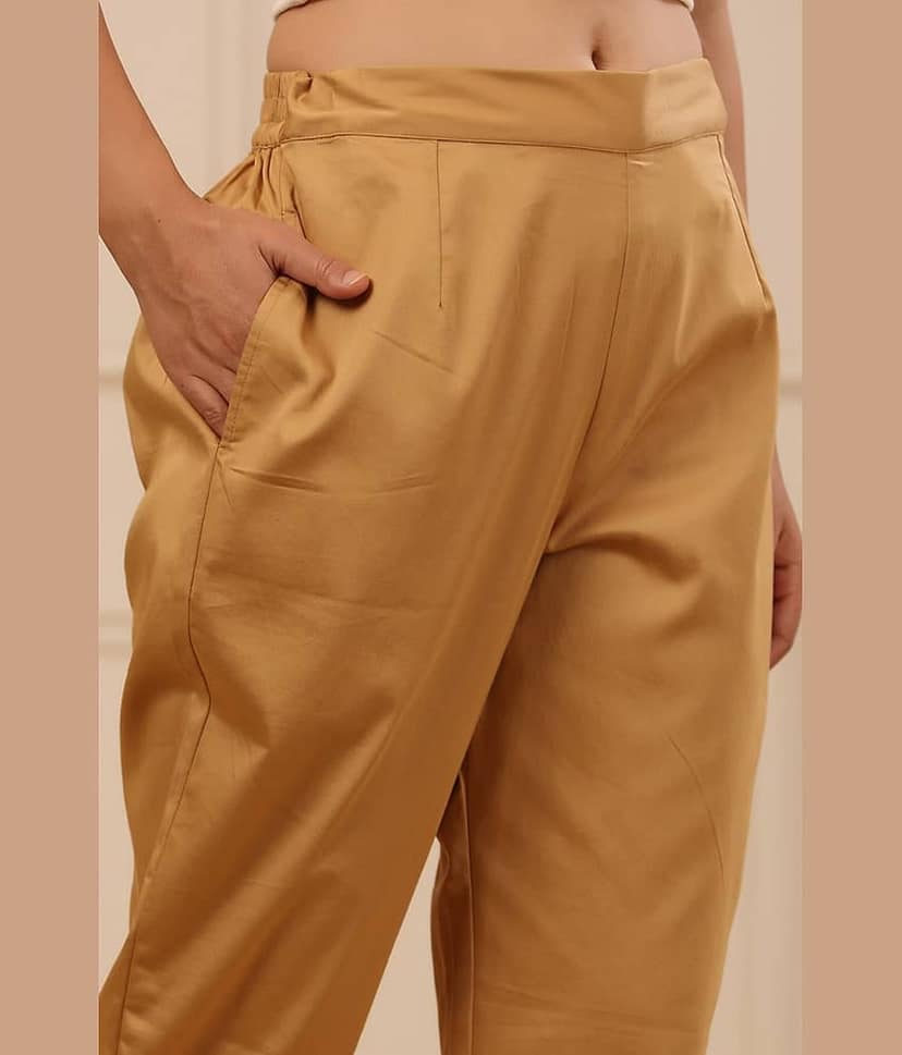 Juniper - Beige Cotton Women's Pencil Pants ( Pack of 1 ) view 2