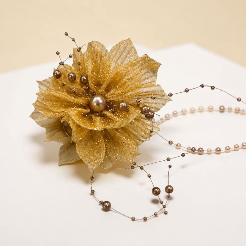 Blubby Golden Floral Hair Claw Clip view 2
