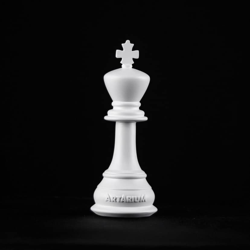 Artarium Chess Pieces King & Queen Statue Sculpture for Home Decor | Office Decor | Table Decoration Set of 2 (White) view 2