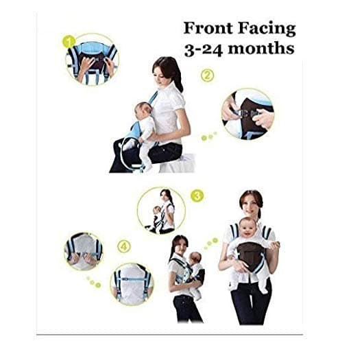 Antil's Baby Carrier Bag/Adjustable Hands Free 4 in 1 Baby/Baby sefty Belt/Child Safety Strip/Baby Sling Carrier Bag/Baby Back Carrier Bag Front Carry Facing (Dark Blue) Antil's Baby Carrier Bag/Adjustable Hands Free 4 in 1 Baby/Baby sefty Belt/Child Saf view 2