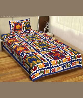 Uniqchoice Cotton Single Bedsheet ( Orange )