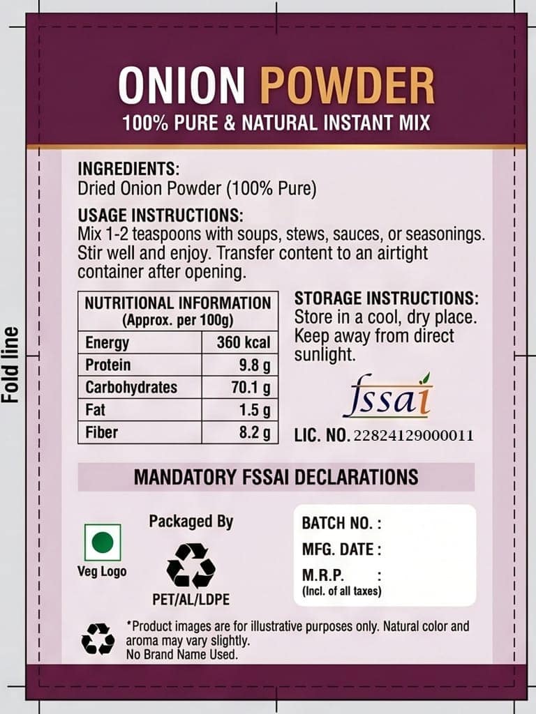 Pure & Natural Onion Powder 100g Pack view 2