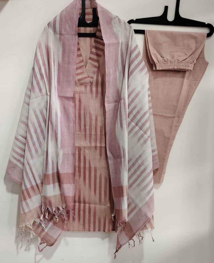 South Cotton Kurta Set with Dupatta view 2
