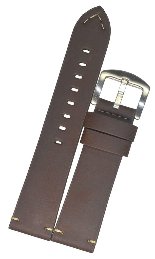 Exelent Leather Watch Strap for Men Elegant Vintage Style Brown 20 MM view 2