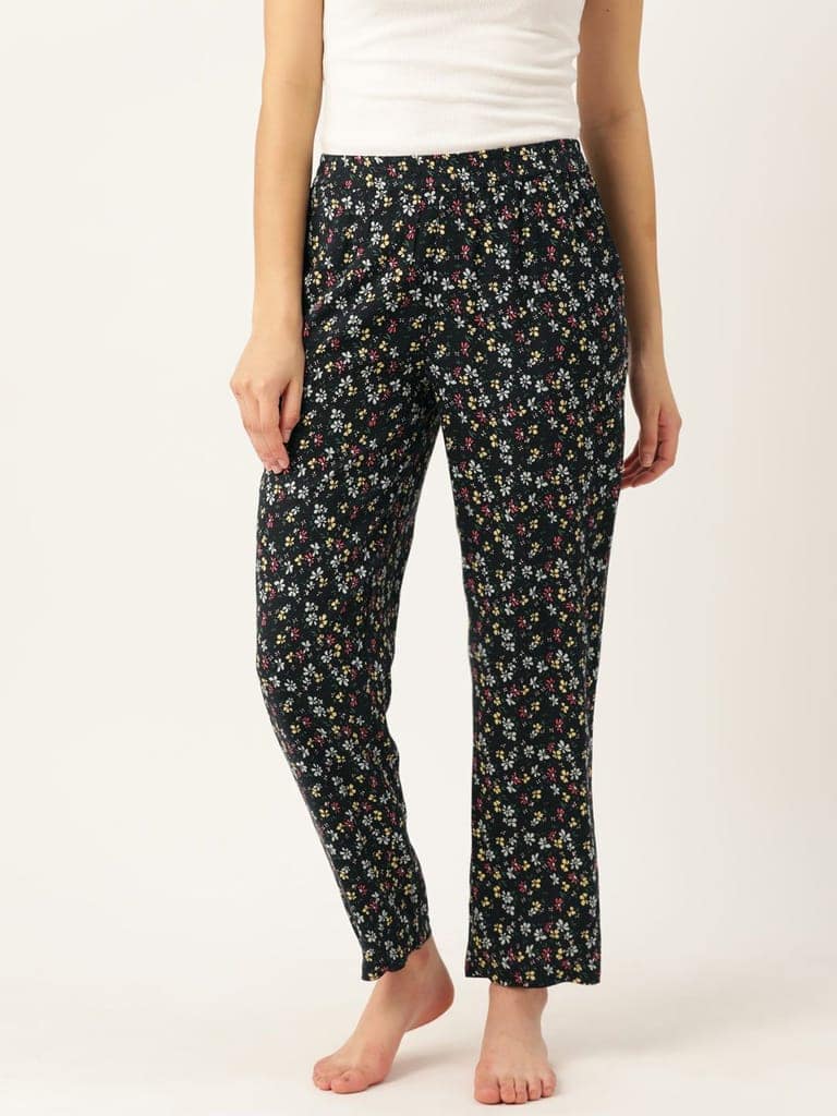 Women Pure Cotton Printed Lounge Pants view 2