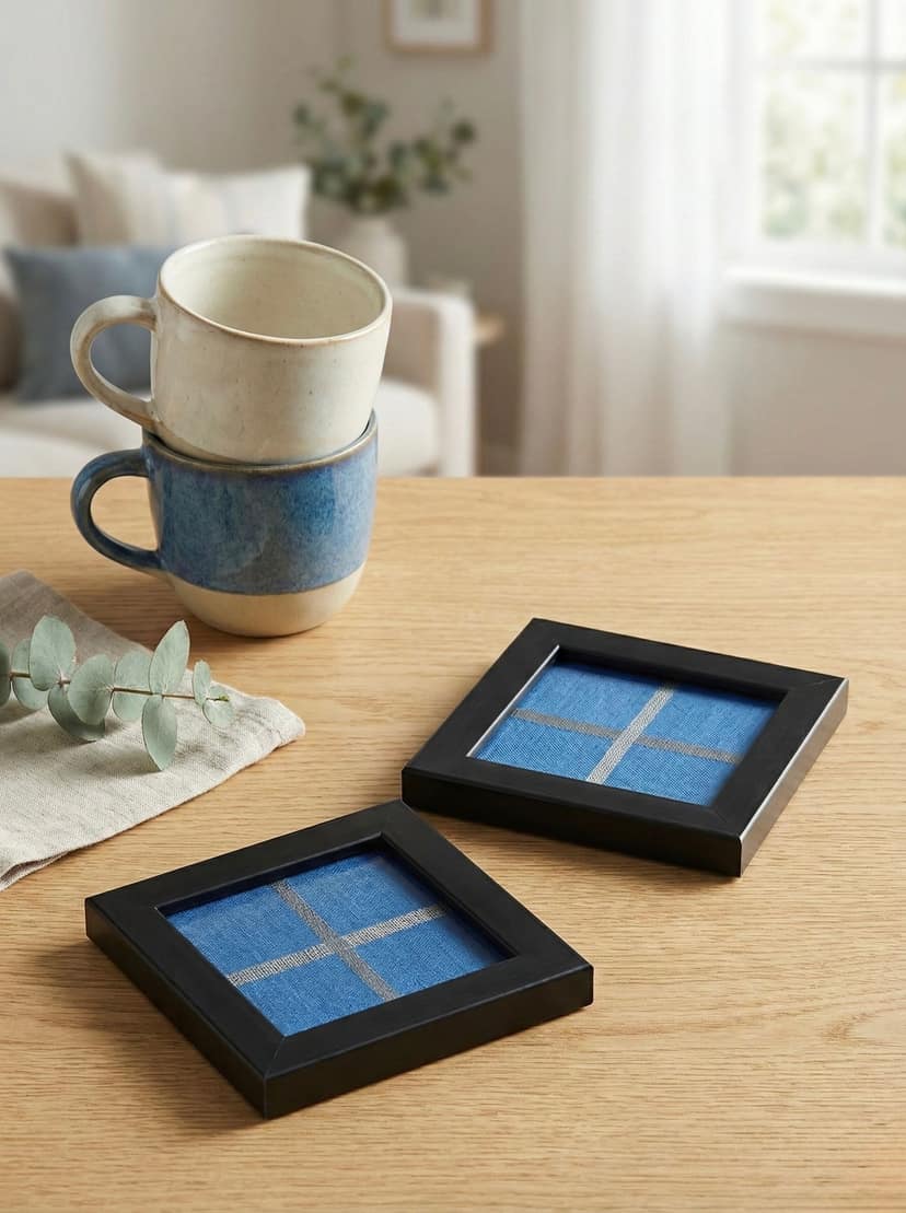 Glamvila Deep Blue Classic Coasters view 2