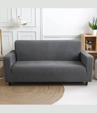 PrettyKrafts 3 Seater Polyester Sofa Cover ( Pack of 1 )