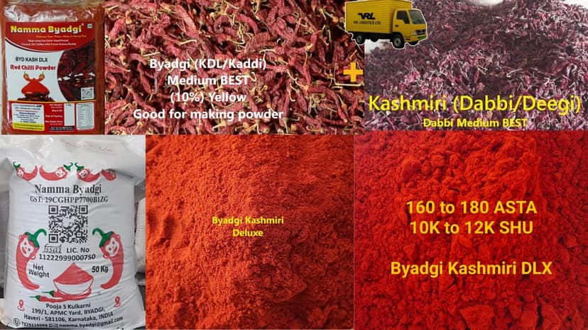 Namma Byadgi's Byadgi Kashmiri Deluxe Red Chilli Powder | High Color, Low Spiciness | Perfect for Home Cooking - 1 KG