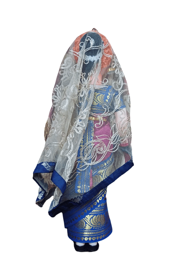Indian Doll in Pink Saree with Traditional Accessories view 2