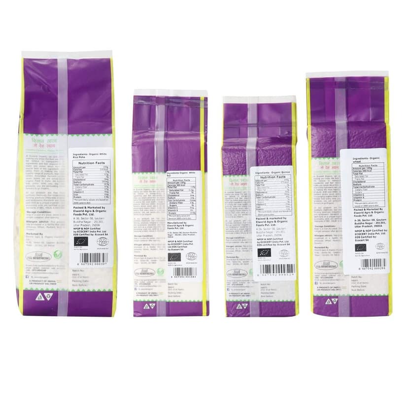 ELWORLD AGRO & ORGANIC FOOD PRODUCTS Organic Breakfast Cereals-Dalia, White Poha, Suji, Quinoa Seeds Combo Pack view 2