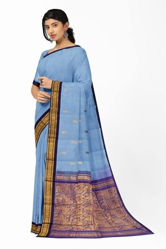 APCO Handloom - Women's Rahajmundry Pure Cotton Grey Handloom Saree (Angara Handloom Saree) 92 view 2