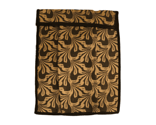 Brown and Gold Handwoven Cotton Fabric Eyeglass Case with Button Closure