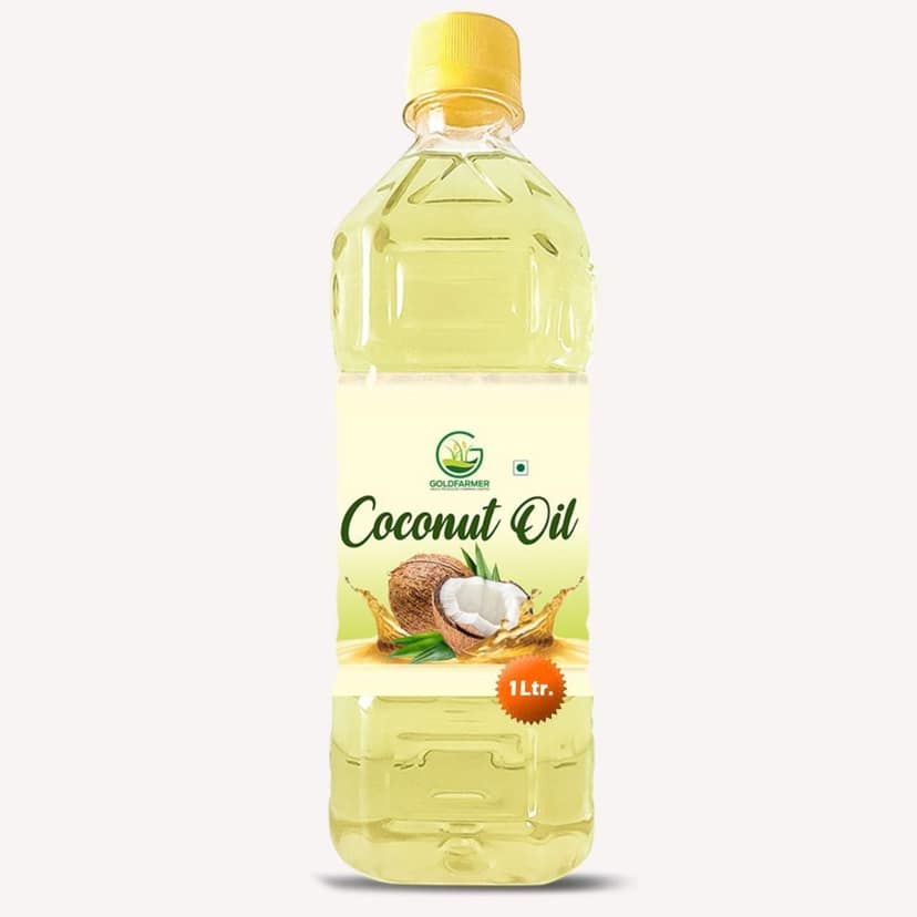 Coconut Oil 1 Litre – Natural, Farmer-Made & Cold-Pressed | Goldfarmer Krishi Producer.