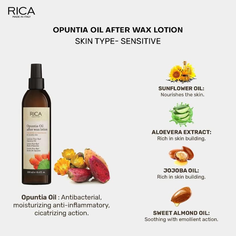 Rica Opuntia Oil After Waxing Lotion (Sensitive Skin) – (250 ml) view 2