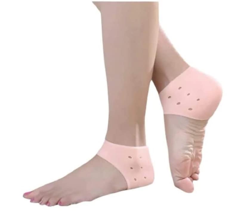 Ezyfit Silicone Gel I Heel Pad Socks for Pain Relief (Free Size) I Heel Protector Socks Foot Protector Silicon Toe Free Heel Pain Relief Socks For Men And Women - Pack of 3 Pairs view 2