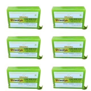 SHIWALYA Natural Neem Handmade Soap | Handmade Bathing Soap | Herbal Soap Soft & Radiant Skin | Suitable for All Skin Types (Pack of 6)