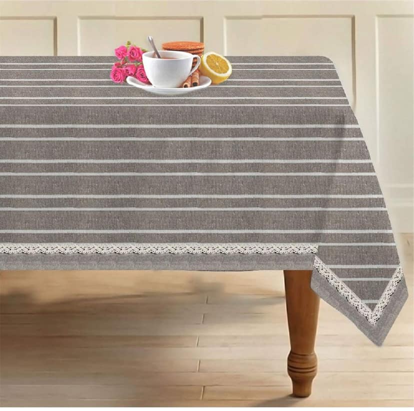 AIRWILL, 100% Cotton Designer Tablecloth/Teapoy Cloth, Sized by 140cm in Width and 180cm in Length. Use as 6/8 Seaters, Rectangles Shaped. Pack of 1 Piece