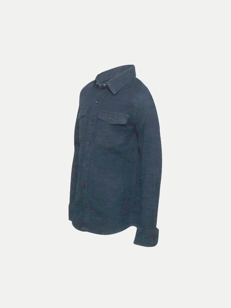 Teen Boys Navy-Blue Full Sleeved Fashion Denim Shirt view 2