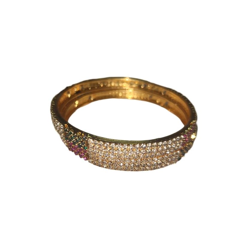 Gold Plated Traditional Indian Bangle Set for Women and Girls (Pack of 2) view 2