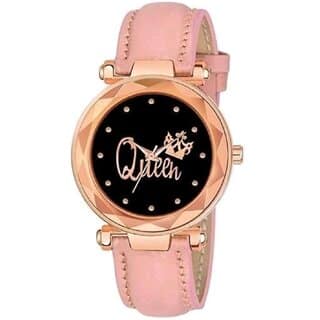 Bolun Queen Dial Pink Leather Belt Girls and Women Analog Watch_Cvvm130 view 2