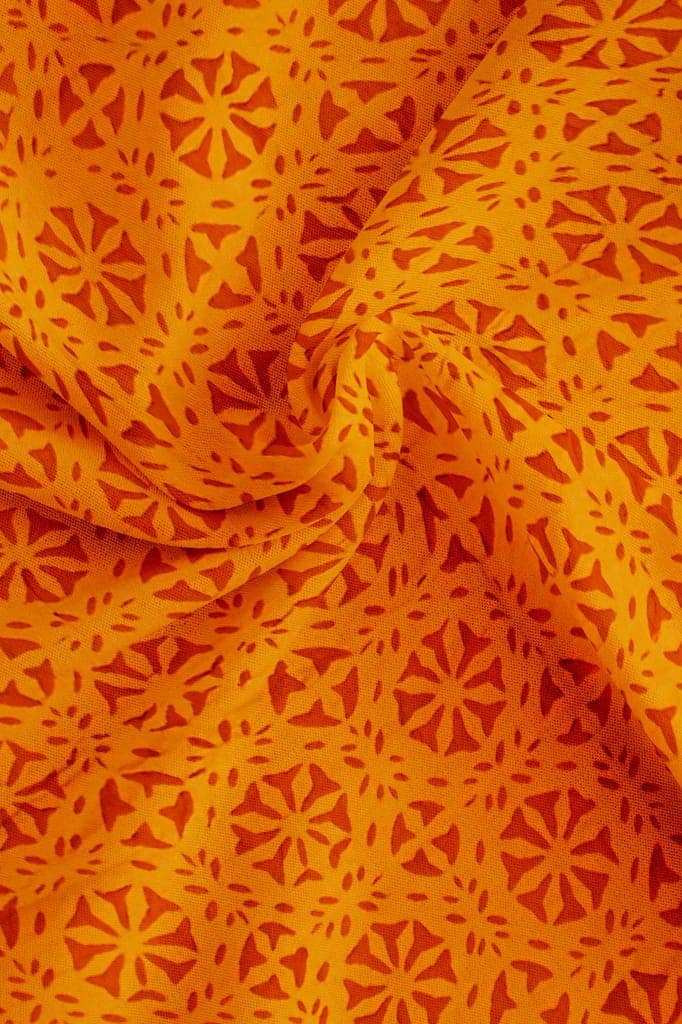 Garvi Gurjari (A Gujarat Govt Enterprise) Handmade Orange Applique Work Cotton Bed Cover Set With Pillow Covers view 2