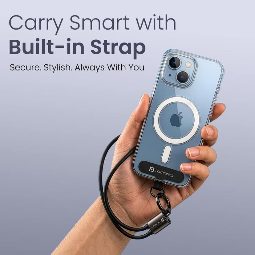 Portronics 60W Velin Type C to Type C Fast Charging Cable With Cable Organizer Strap view 2