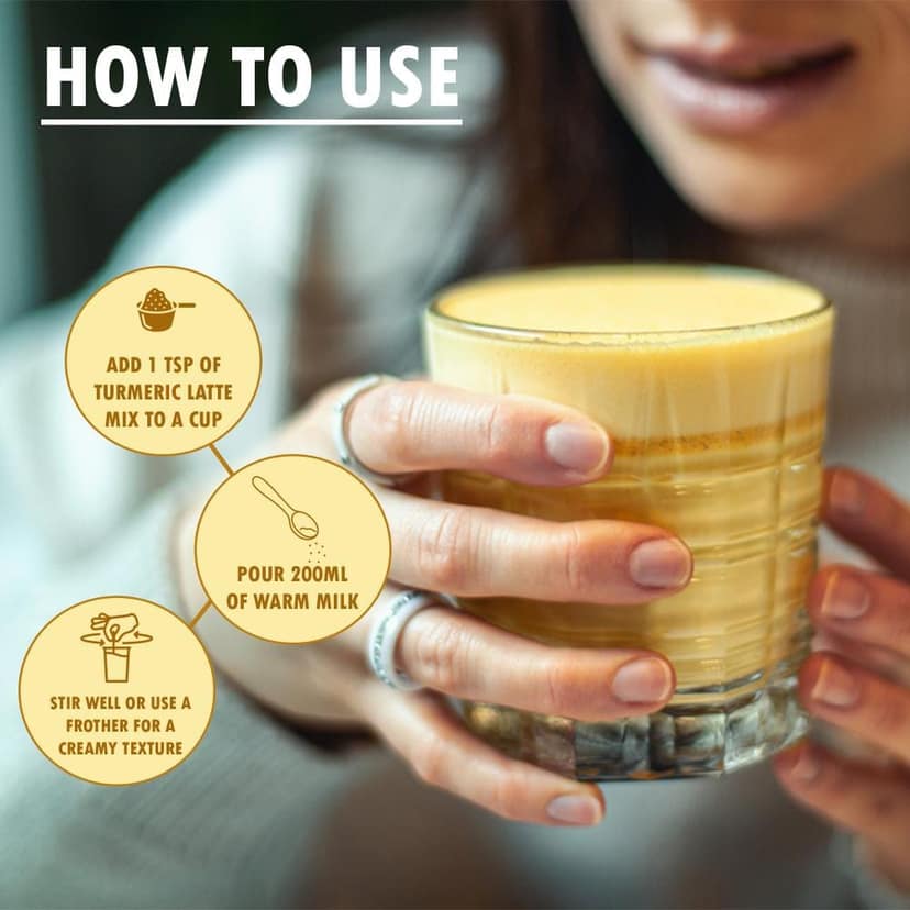 Natural Lakadong Turmeric Latte | Haldi Doodh | Customised For Vitality | Immunity Booster | 100g view 2