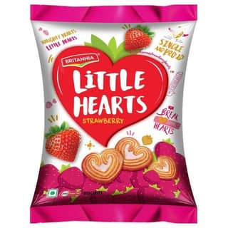 Britannia Little Hearts Strawberry Biscuits 75 Gms