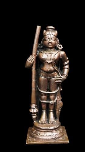 Searchers Paradise - Copper Idols of udupi Krishna, 5.7 inches, Copper Handmade 650 Grams, Patina Antique Finish, Pack of 1 Piece view 2