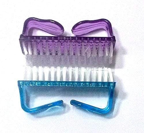 Nawani 2 Pic Handle Grip Brush Hand Finger Toe Nail Cleaning Brush Manicure Pedicure (7/3.5 cm, Multicolour) view 2