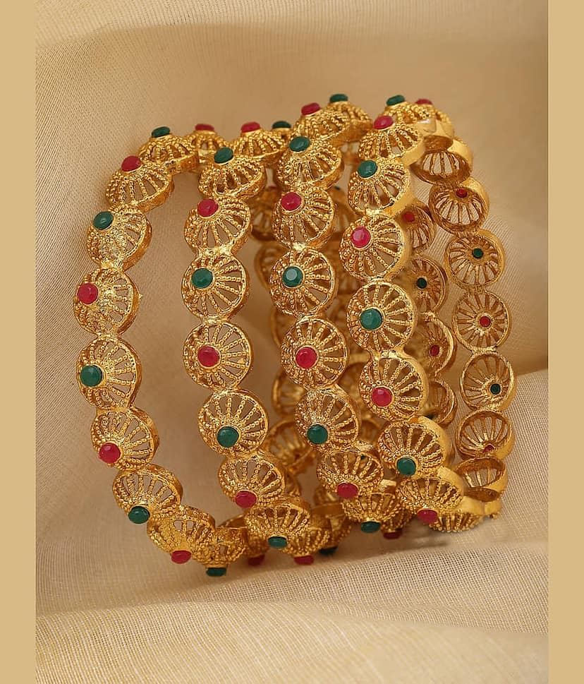 Sukkhi Red Bangle Set ( Pack of 4 )