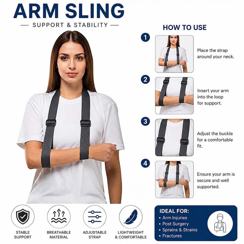 FAIRBIZPS Adjustable Breathable Arm Sling Support view 2