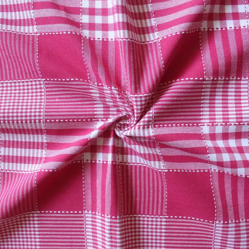 AIRWILL 100% Cotton Premium Quality Checkered Pattern Free Sized Apron (Pink,Yellow, Pack of 2) view 2