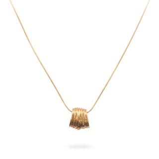 KAYYA21 Elegant Gold Textured Pendant Necklace – Stainless Steel | Anti-Tarnish, Lightweight | Pack of 1