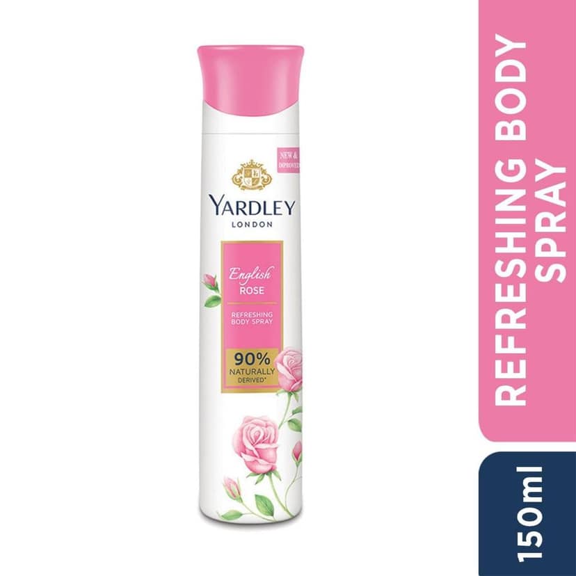 Yardley London English Rose Refreshing Body Spray| Fresh Floral Scent| 90% Naturally Derived| Deo Spray| Body Deodorant for Women| 150ml view 2