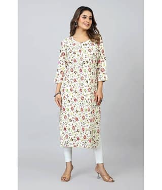 SARRAS Cotton Printed Straight Women's Kurti - Multicoloured ( Pack of 1 )