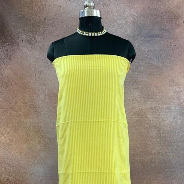 CPY001-Cotton-Sunshine Stripes: Cotton Yellow Stripe Fabric 3 meters view 2