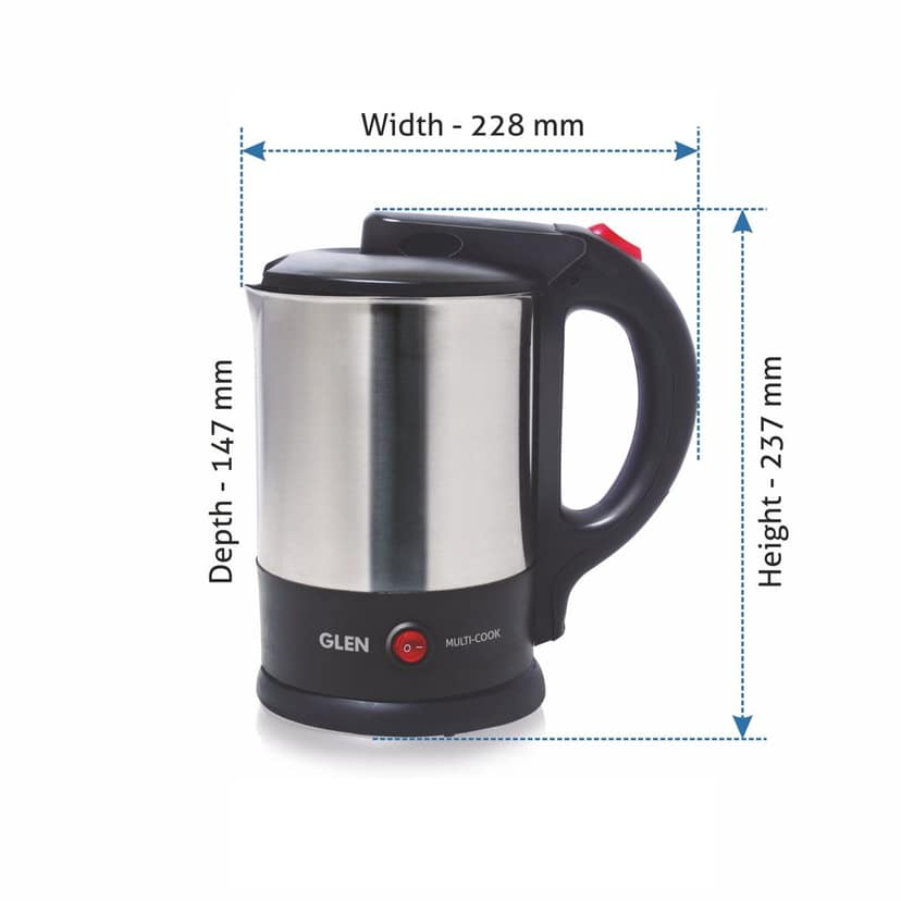 Multi Function Electric Kettle Tea Maker, 1.5 Litre with 360° Rotational Base 1500W - Silver and Black (9014) view 2