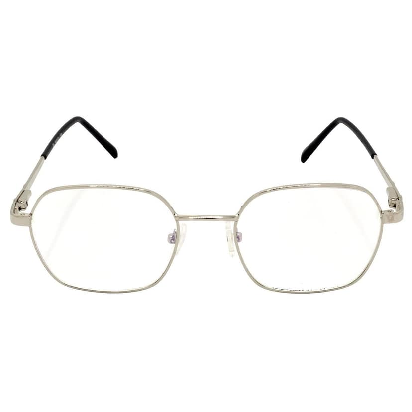 Hrinkar Trending Eyeglasses: Silver Rectangle Optical Spectacle Frame For Men & Women |HFRM-SLVR-19019 view 2