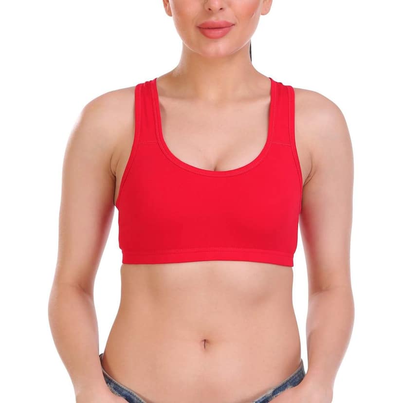 SONA Vibekart Women's Cotton Seamless Non Padded Racerback Sports Bra