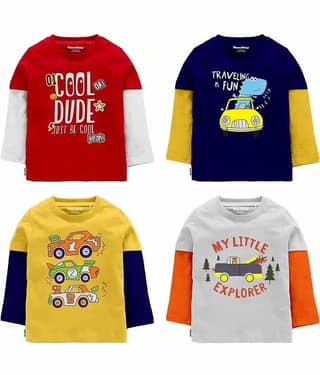 NammaBaby Pack of 1 Boys Cotton T-Shirt ( Multicolor )