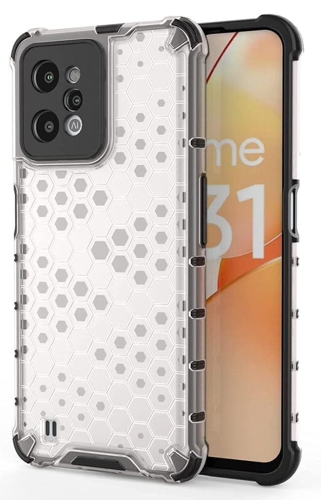 Faircost Hybrid Shockproof Back Cover for Realme C31 Hard Outside Soft Inside- (Polycabonate::Transparent) view 2