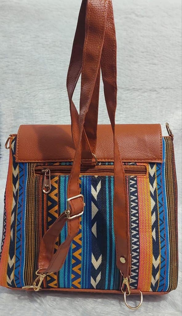 Blue Jute Sling Bag view 2