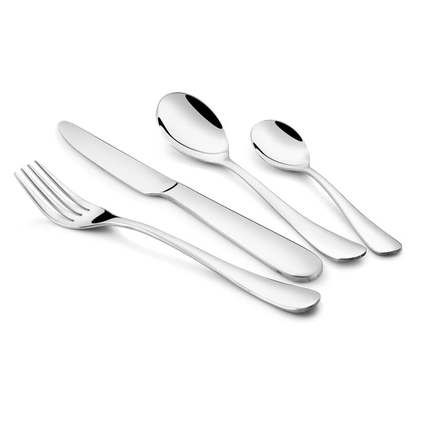 FnS Victoria 24 Pc Cutlery Set with Box Packaging, Round Handle (6 Dinner Spoons, 6 Dinner Fork, 6 Teaspoons & 6 Dinner Knife/Butter Knife) view 2